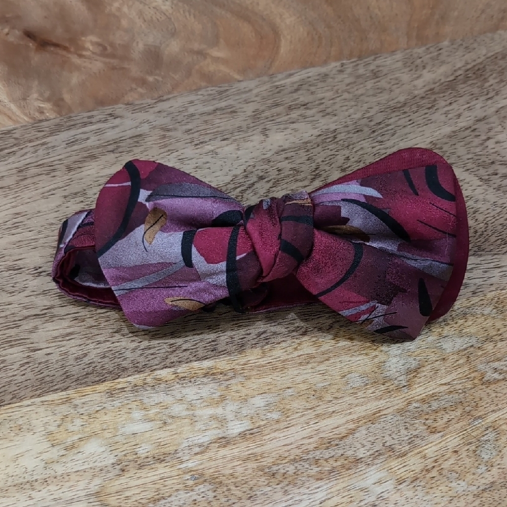 Reiser Creations Stylish Burgundy Bow Tie Retro Vintage